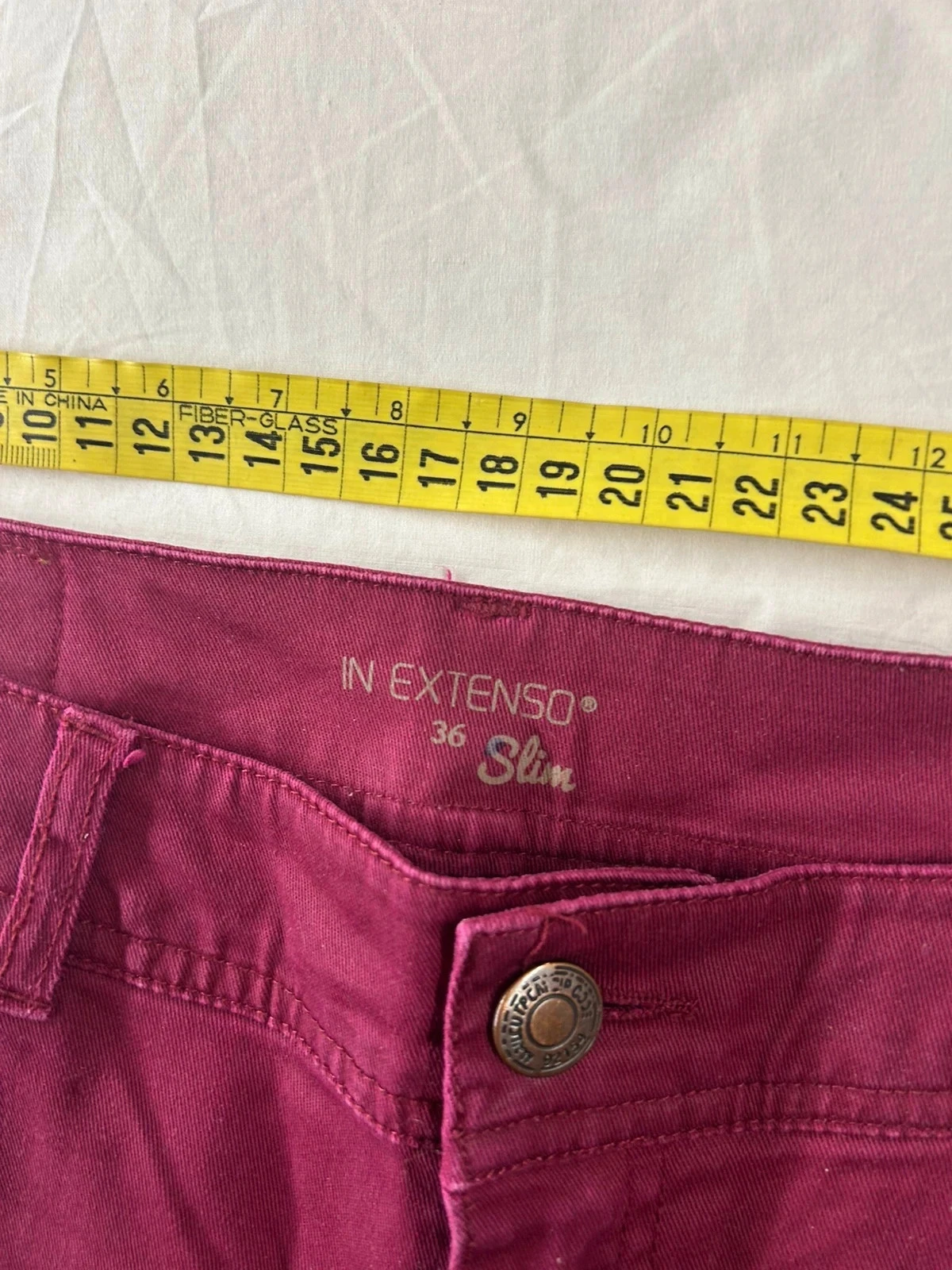 Jeans slim vermelho bordeaux in extenso – photo 7